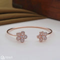 Silver Rosegold Floral Kada
