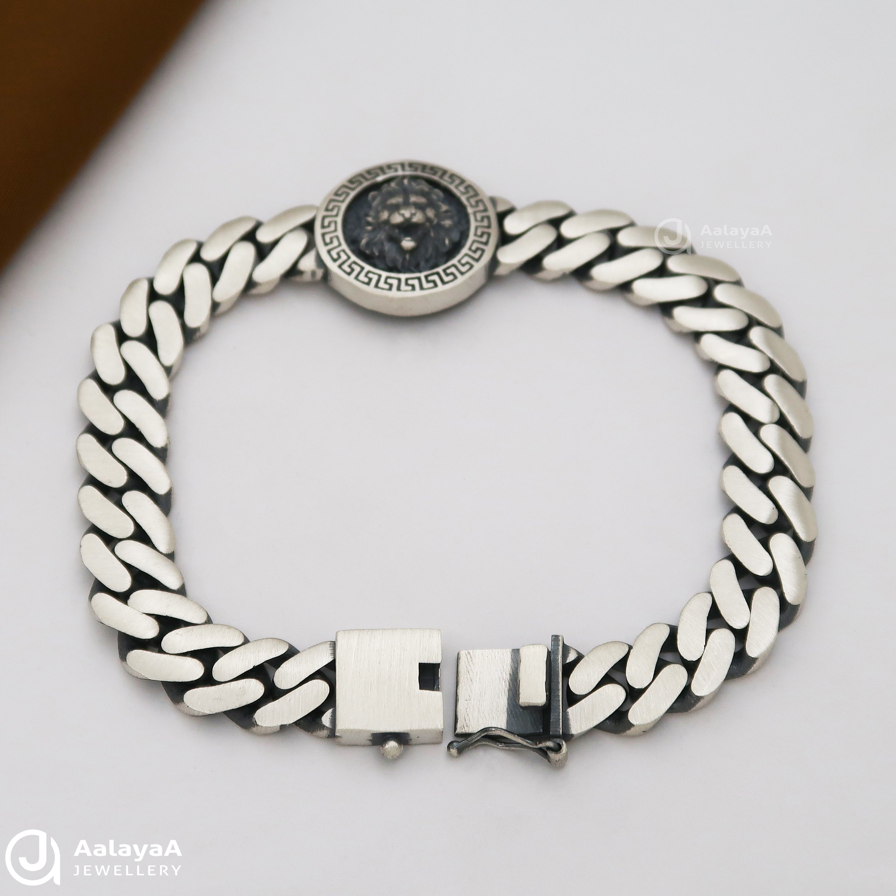 Lion Cuban Link Silver Bracelet