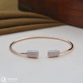 Silver Rosegold Simple Glittering Kada