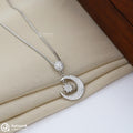 Star and Silver Crescent Silver Chain Pendant