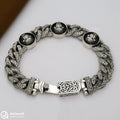 Triple Panther Turkish Oxidised Silver Bracelet