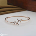 Silver rosegold Leafy Kada