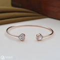 Silver Rosegold Crystal Heart Kada