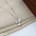 Pearl and Leaf Silver Chain Pendant