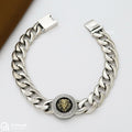 Golden Lion Cuban Silver Bracelet