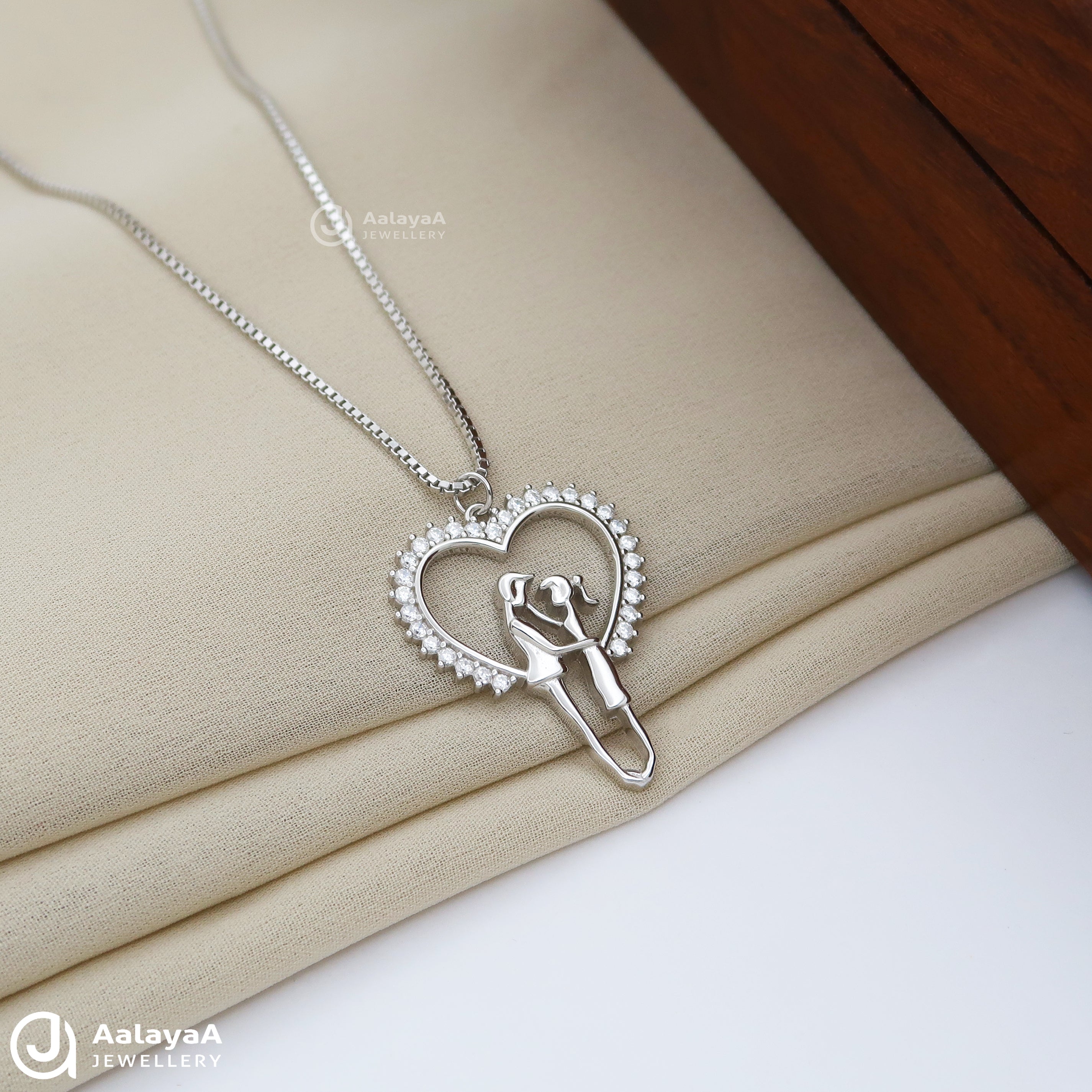 Cute Couples Silver Chain Pendant