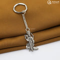 Murugan Peacock Oxidised Silver Keychain