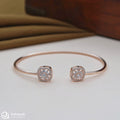 Silver rosegold Square Shaped Floral Kada