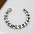 Retro Cuban Link Oxidised Silver Bracelet