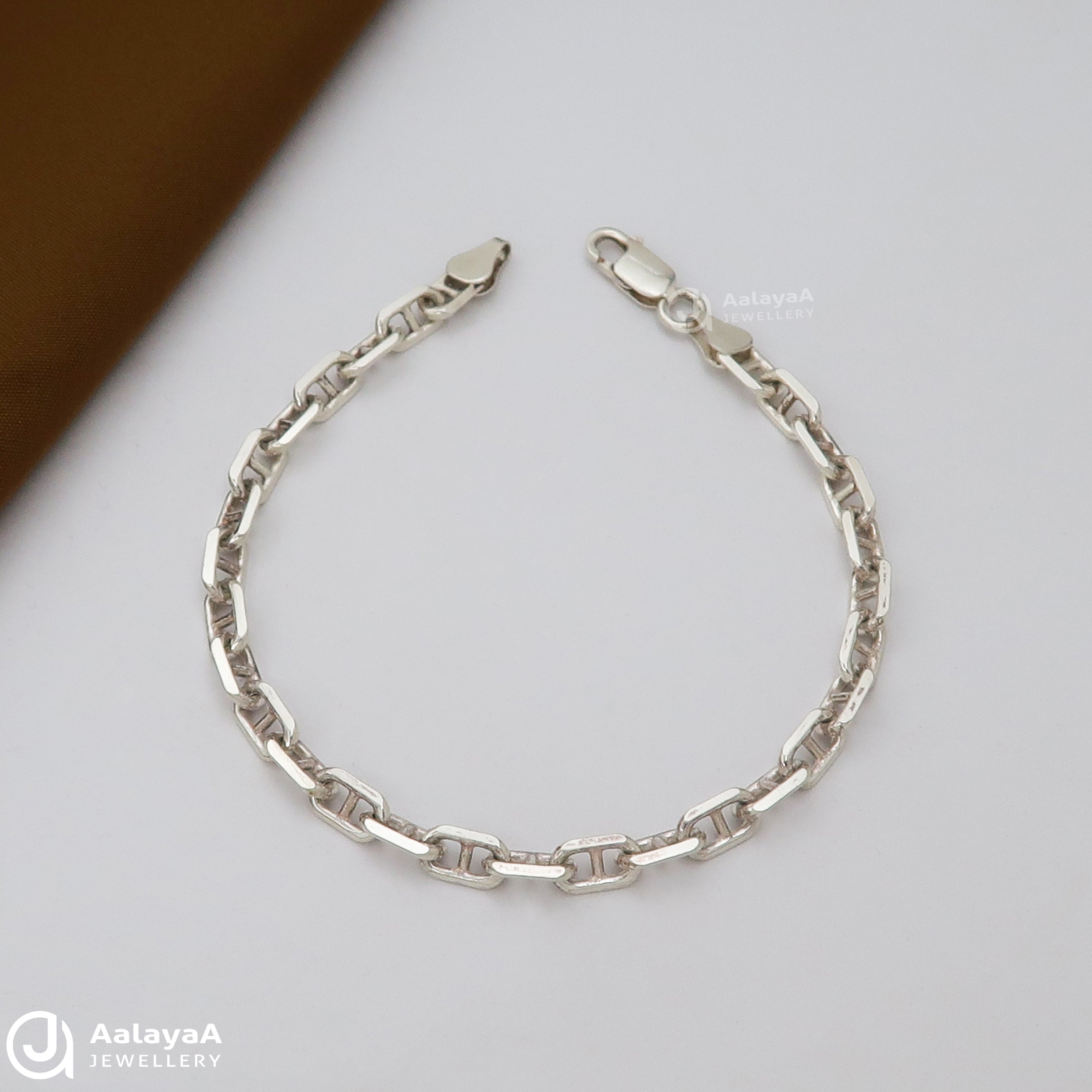 Eight Chain Link Silver Bracelet