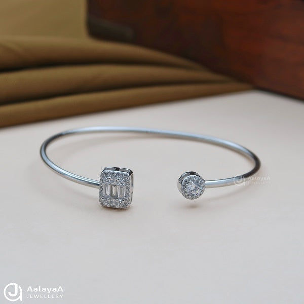 CZ Stone Silver Kada