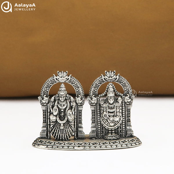 Silver Antique Balaji Padmavati 2D Idol