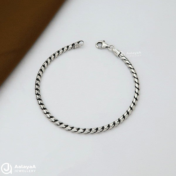 Double S Silver Link Bracelet