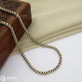 Dual Tone Double V Silver Chain
