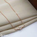 Silver Rosegold V Shaped Chain Pendant