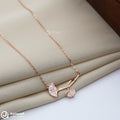 Silver Rosegold White Flower Chain Pendant