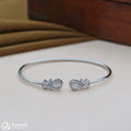 Cute Floral Silver Kada