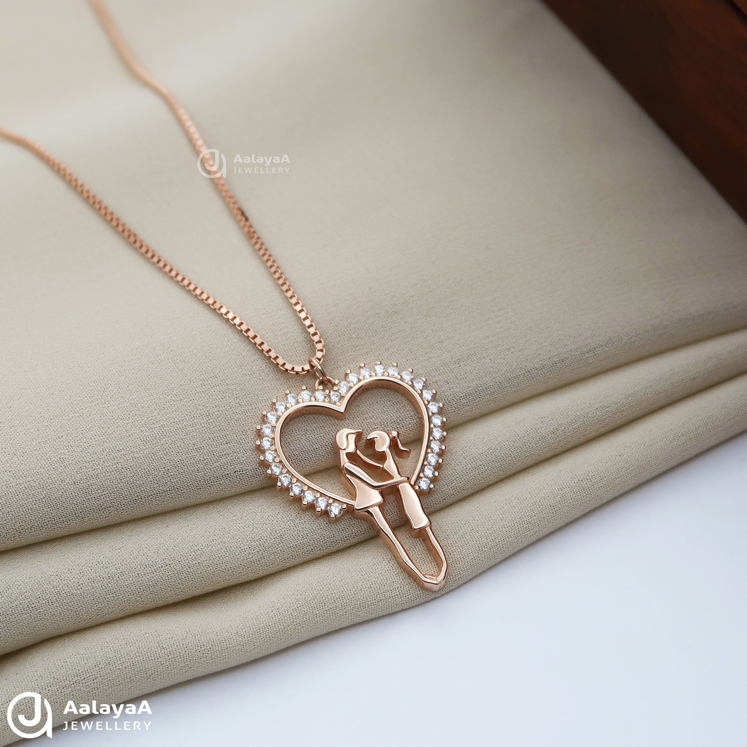 Silver Rosegold Cute Couple Chain Pendant