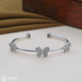 Triple Butterfly Silver Kada