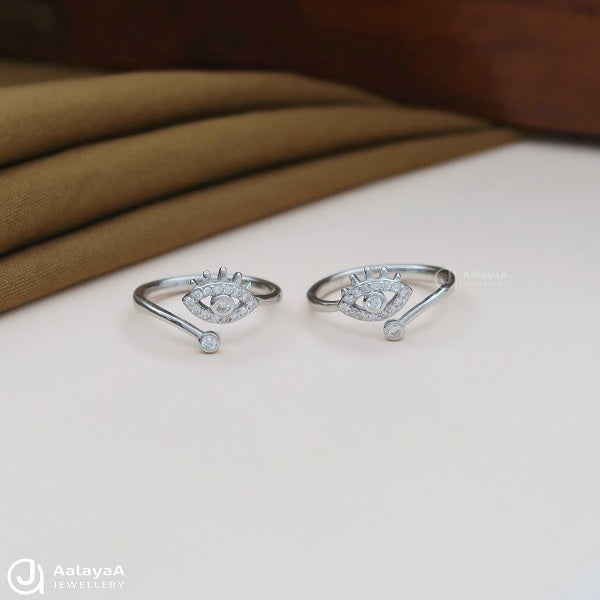 Crystal Eyebrow Silver Toe Ring