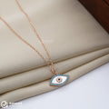 Silver Rosegold Light Blue Evil Eye Chain Pendant