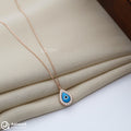 Silver Rosegold Rain Drop Evil Eye Chain Pendant