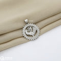 Om Peacock Chakra Silver Pendant