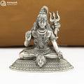 Silver Antique Lord Shiva 2D Idol