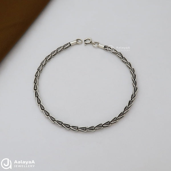 Bali Style Oxidised Silver Bracelet