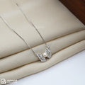 Pearl and Butterfly Silver Chain Pendant