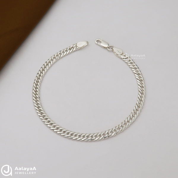 Thin Cuban Silver Link Bracelet