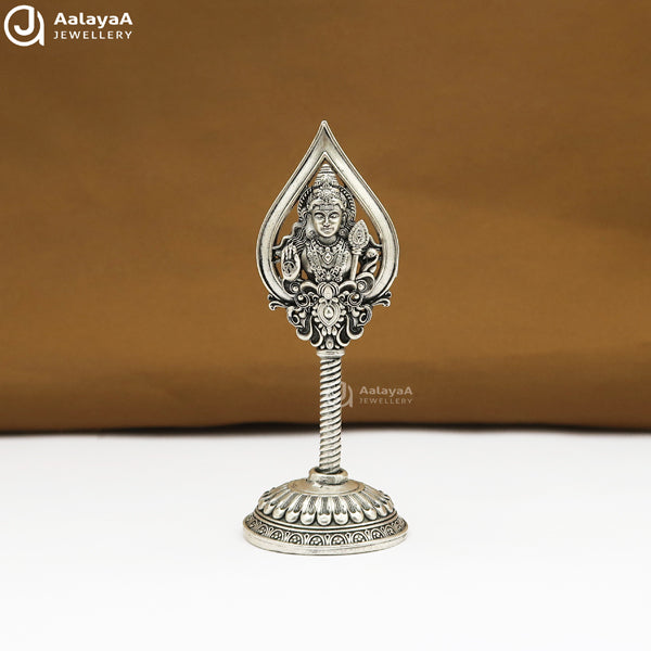 Silver Antique Murugar Face Vel 2D Idol