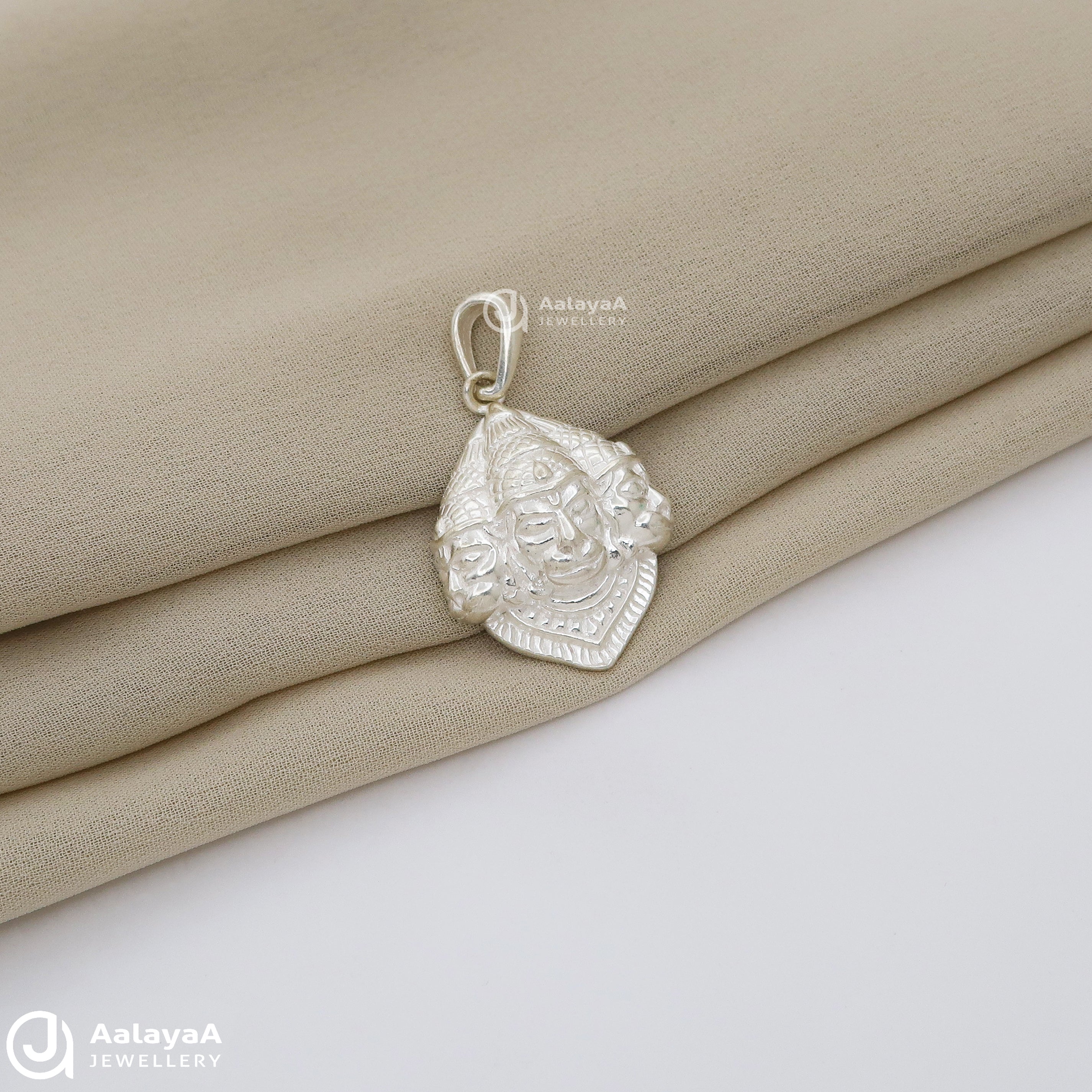 Trimukhi Hanuman Silver Pendant
