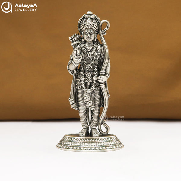 Silver Antique Lord Ram 2D Idol