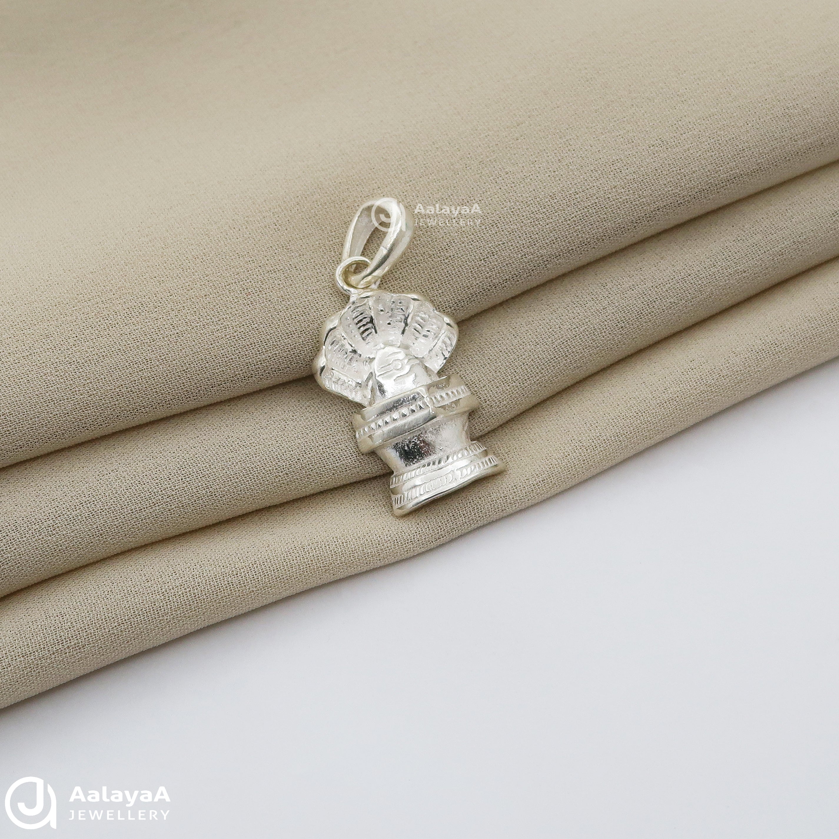 Shiva Lingam with Snake Silver Pendant