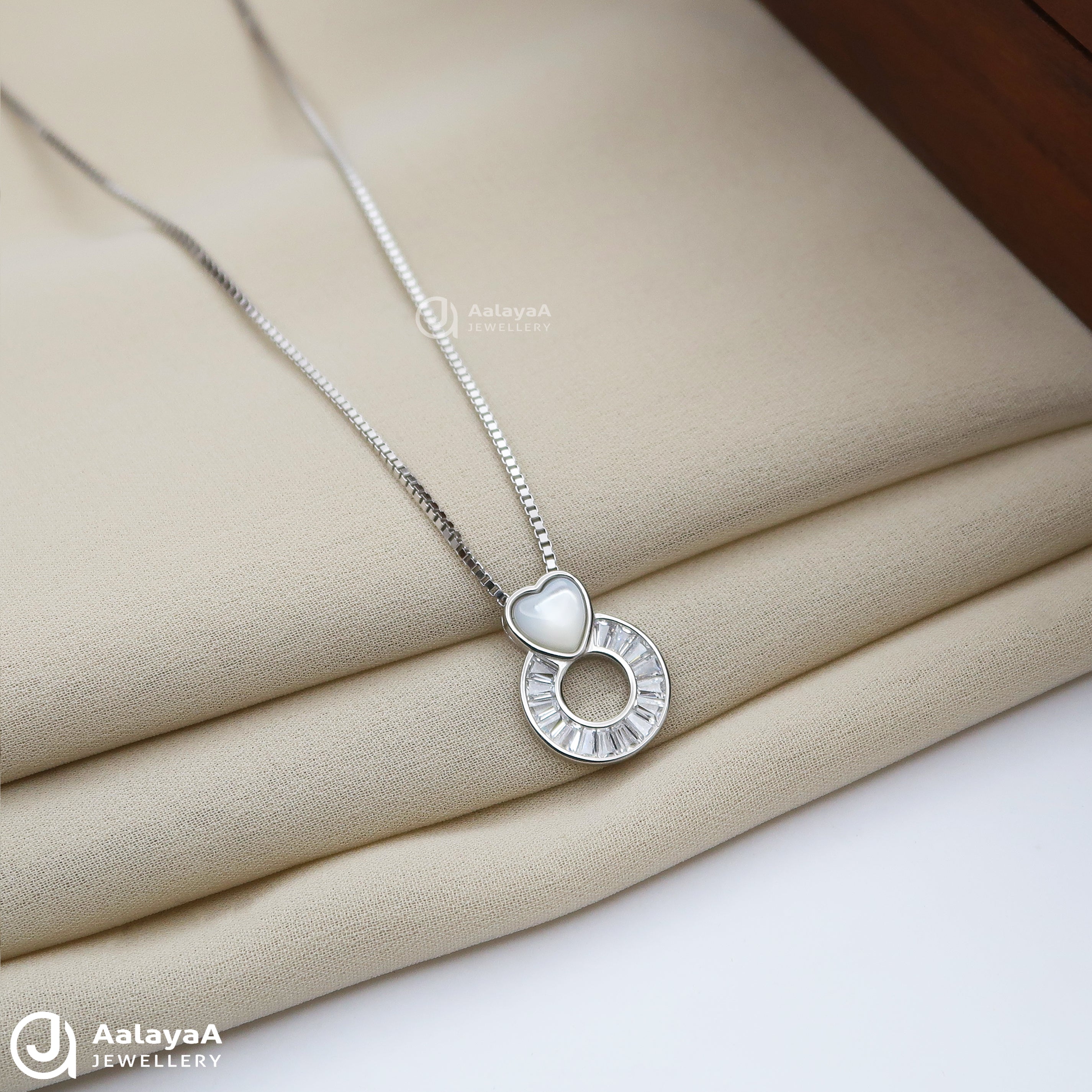Heart and Ring Silver Chain Pendant