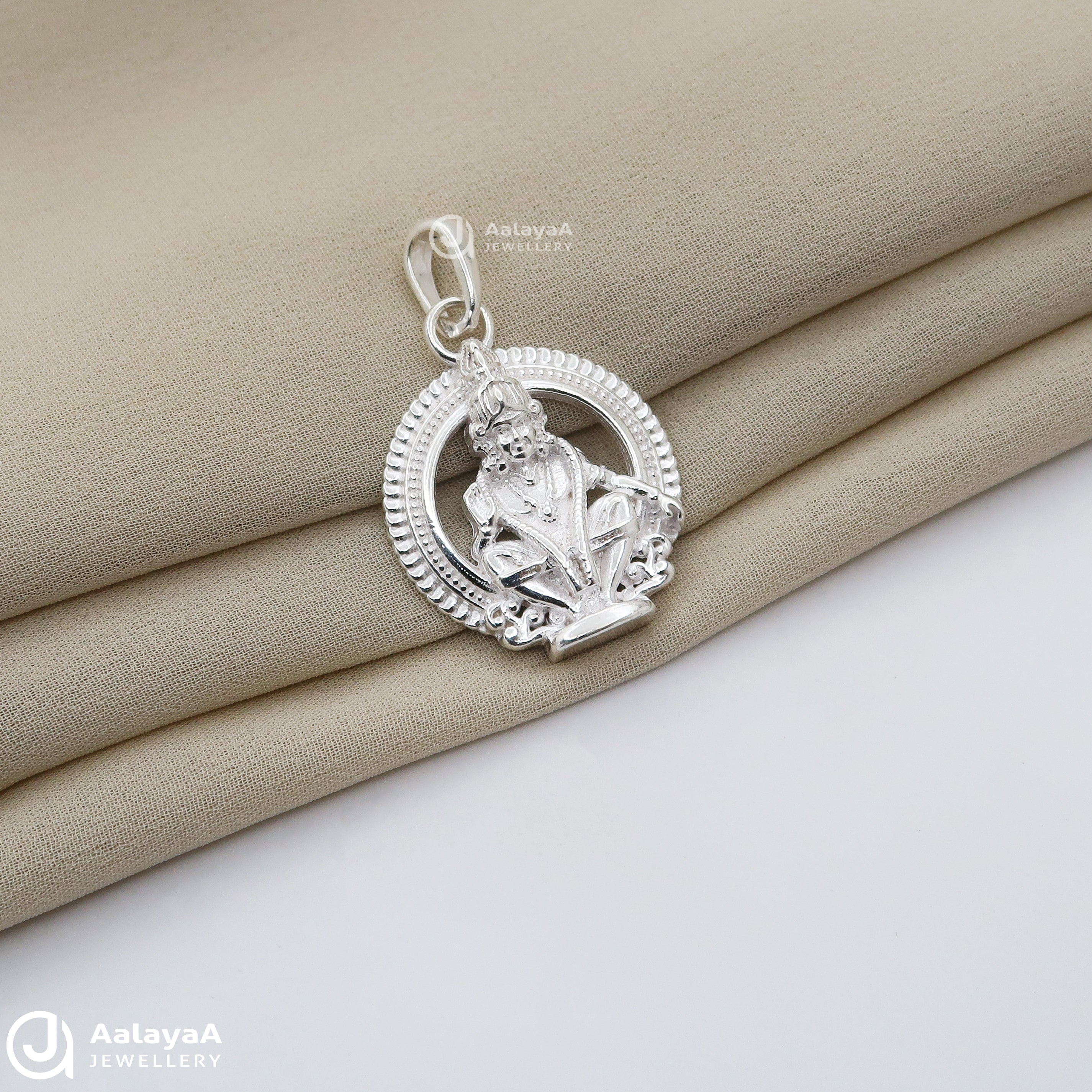 Lord Ayyappan Silver Pendant