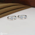 Star and Round Silver Toe Ring