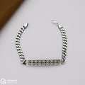 Stylish Cuban Oxidised Silver Bracelet
