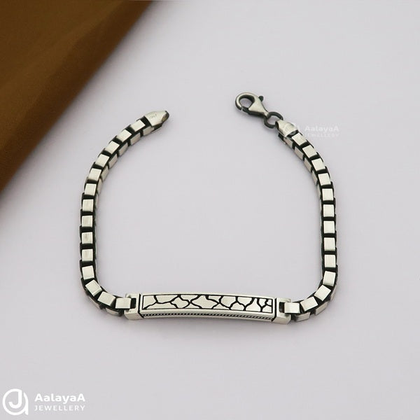 Mosaic Box Oxidised Silver Bracelet