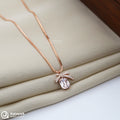 Silver Rosegold Inverted Crystal Bud Chain Pendant