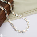 Dual Tone Cuban Silver Link Chain