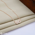 Silver Rosegold Crystal Infinity Chain Pendant