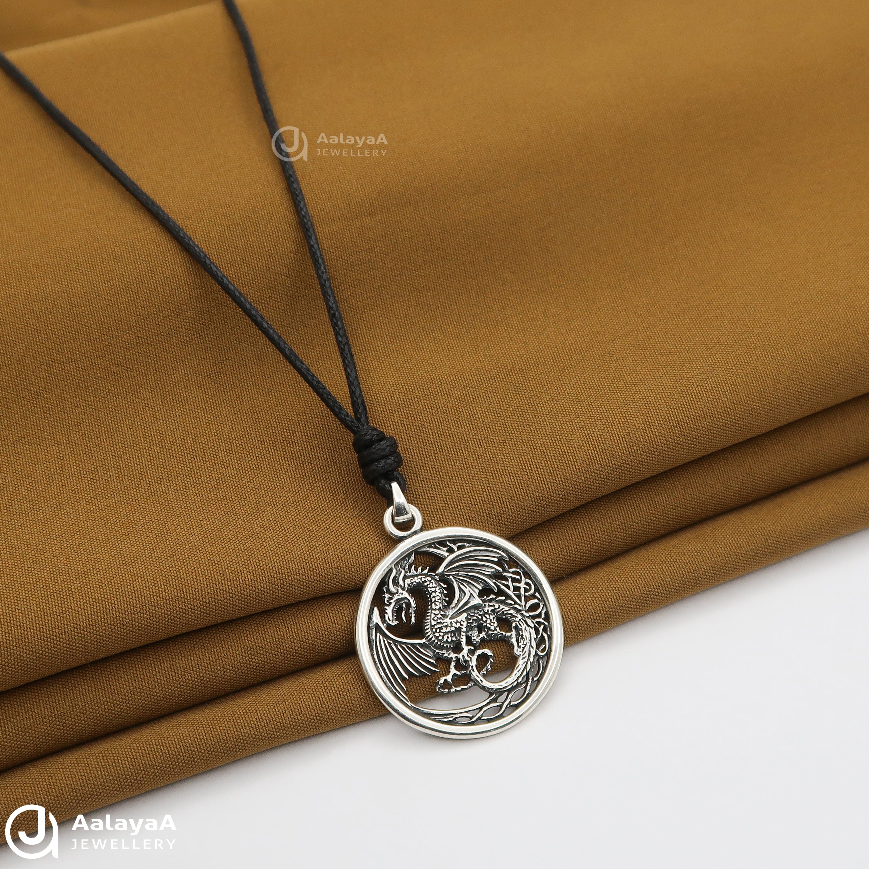 Flying Dragon Silver Pendant