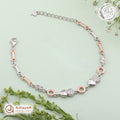 Silver Rosegold Twin Hearts Hexagon Bracelet