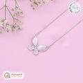 Silver Mother of Pearl Butterfly Chain Pendant