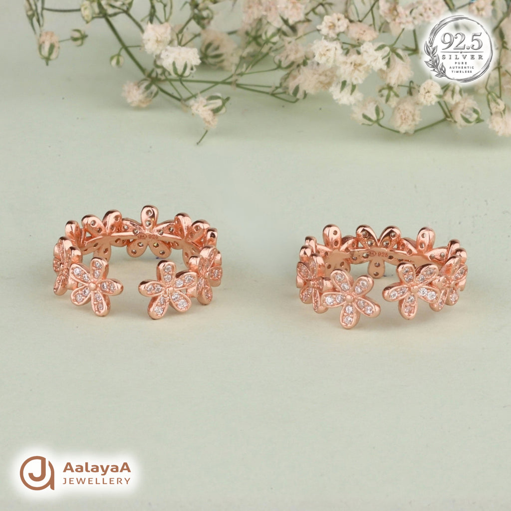 RoseGold Blossom Garden Toe Ring
