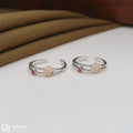 Single Flower Dual Tone Silver Toe Ring