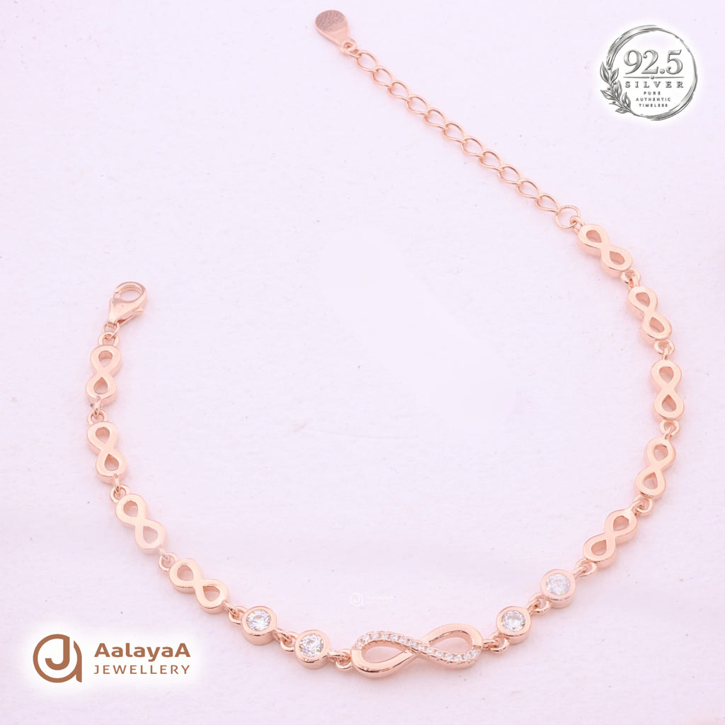 Silver Rosegold Infinity Sparkle Bracelet