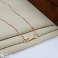 Silver Rosegold Crystal Infinity Heart Chain Pendant